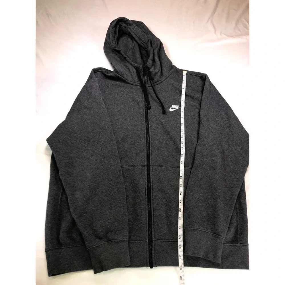 Nike Mens Sportswear Club Fleece Full Zip Hoodie Charcoal Grey XL BV2645-071